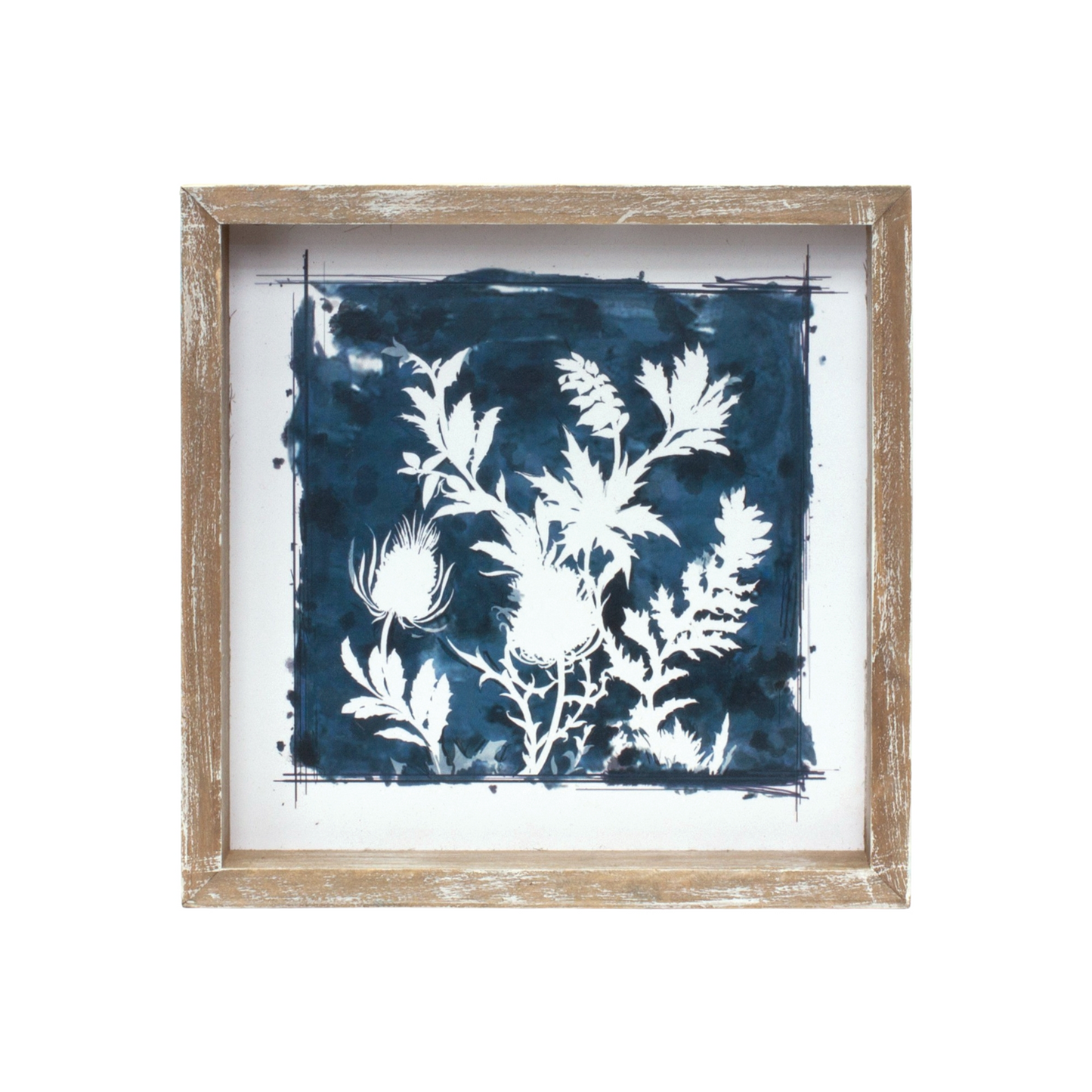 Wood Framed Floral Outline Print (Set of 6) -Ship Only