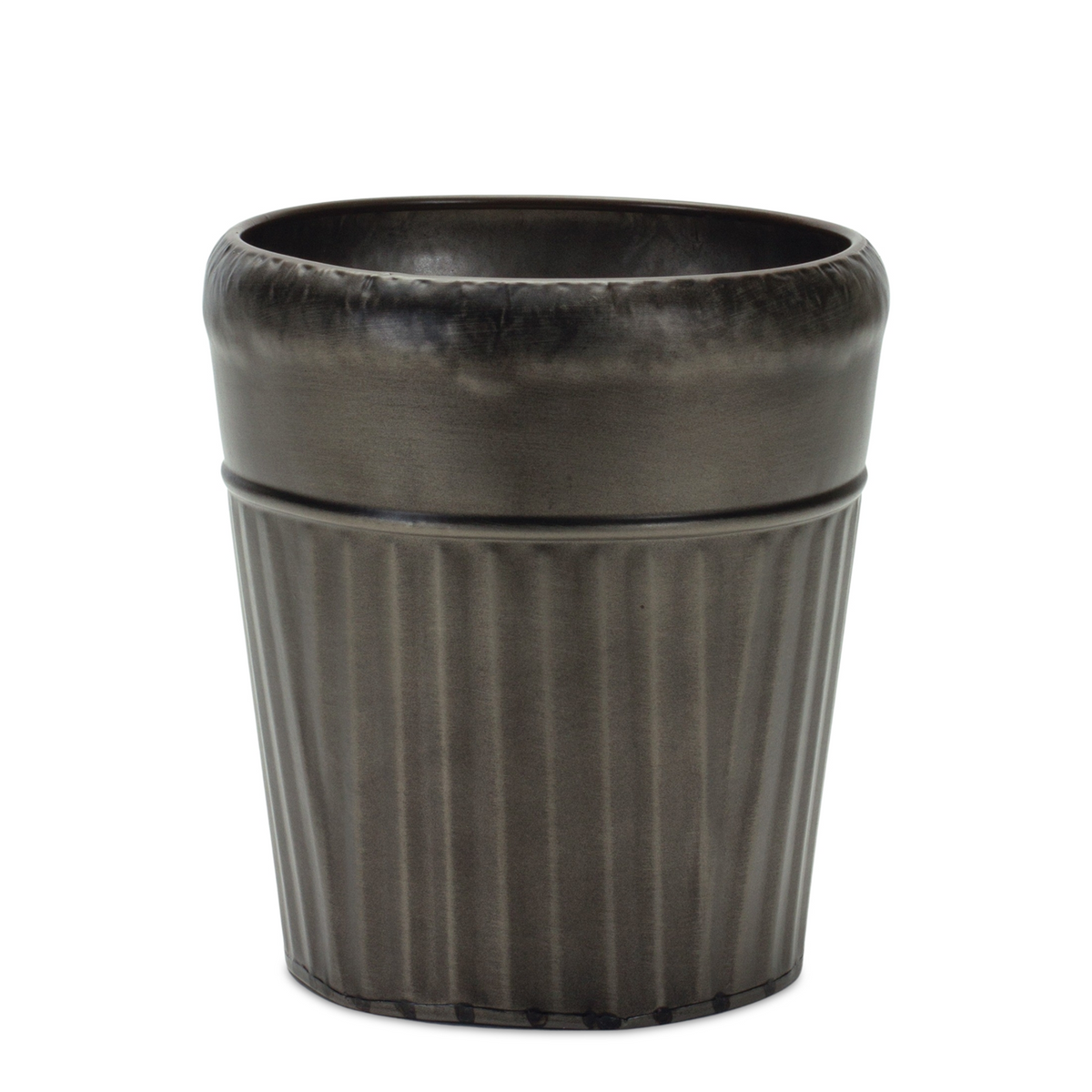 Pewter Metal Planter with Tapered Design (Set of 3) -Ship Only