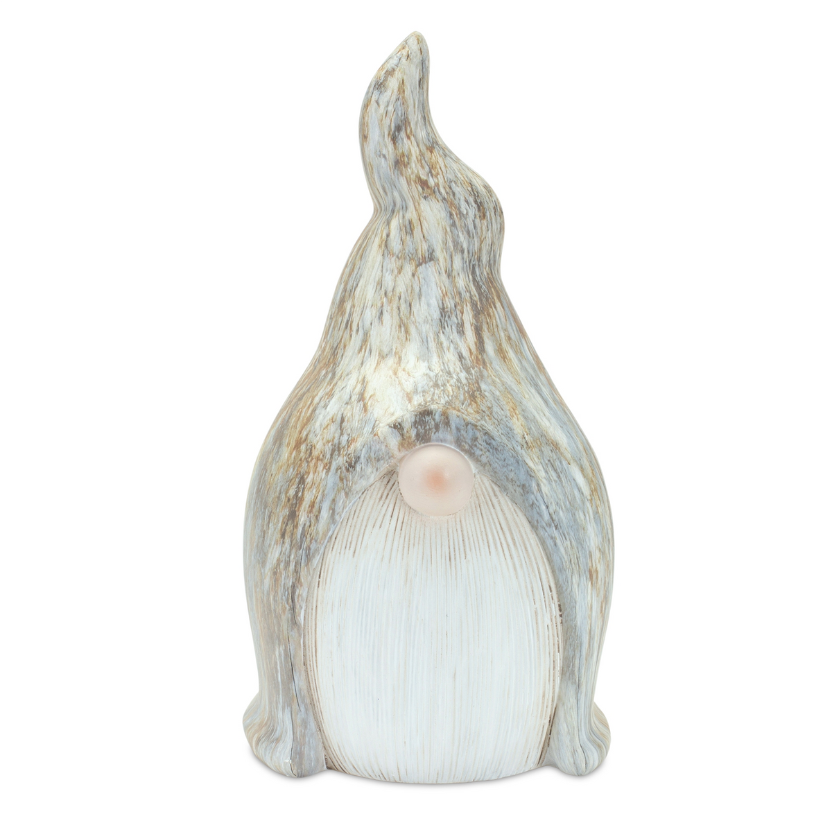 Modern Terra Cotta Gnome Figurine with Marble Finish (Set of 2) -Ship Only
