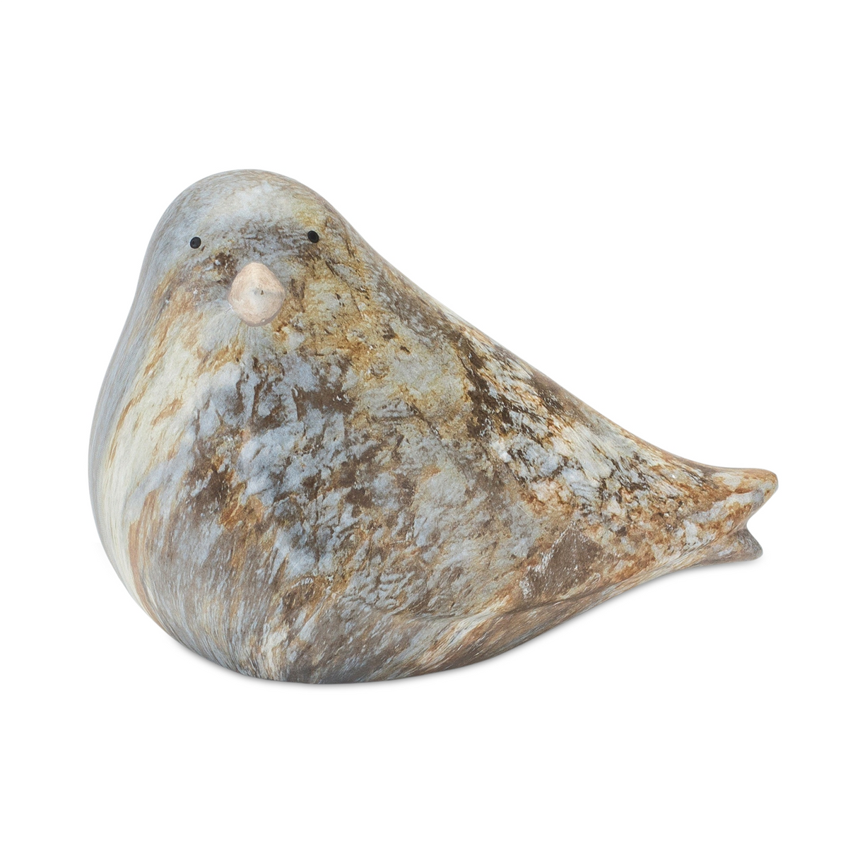 Terra Cotta Bird with Marble Design (Set of 2) -Ship Only