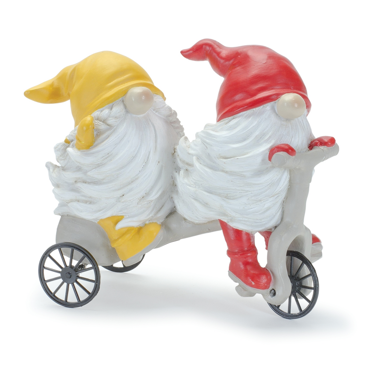 Whimsical Garden Gnome Figurine Riding a Scooter and Wheelbarrow (Set of 4) -Ship Only
