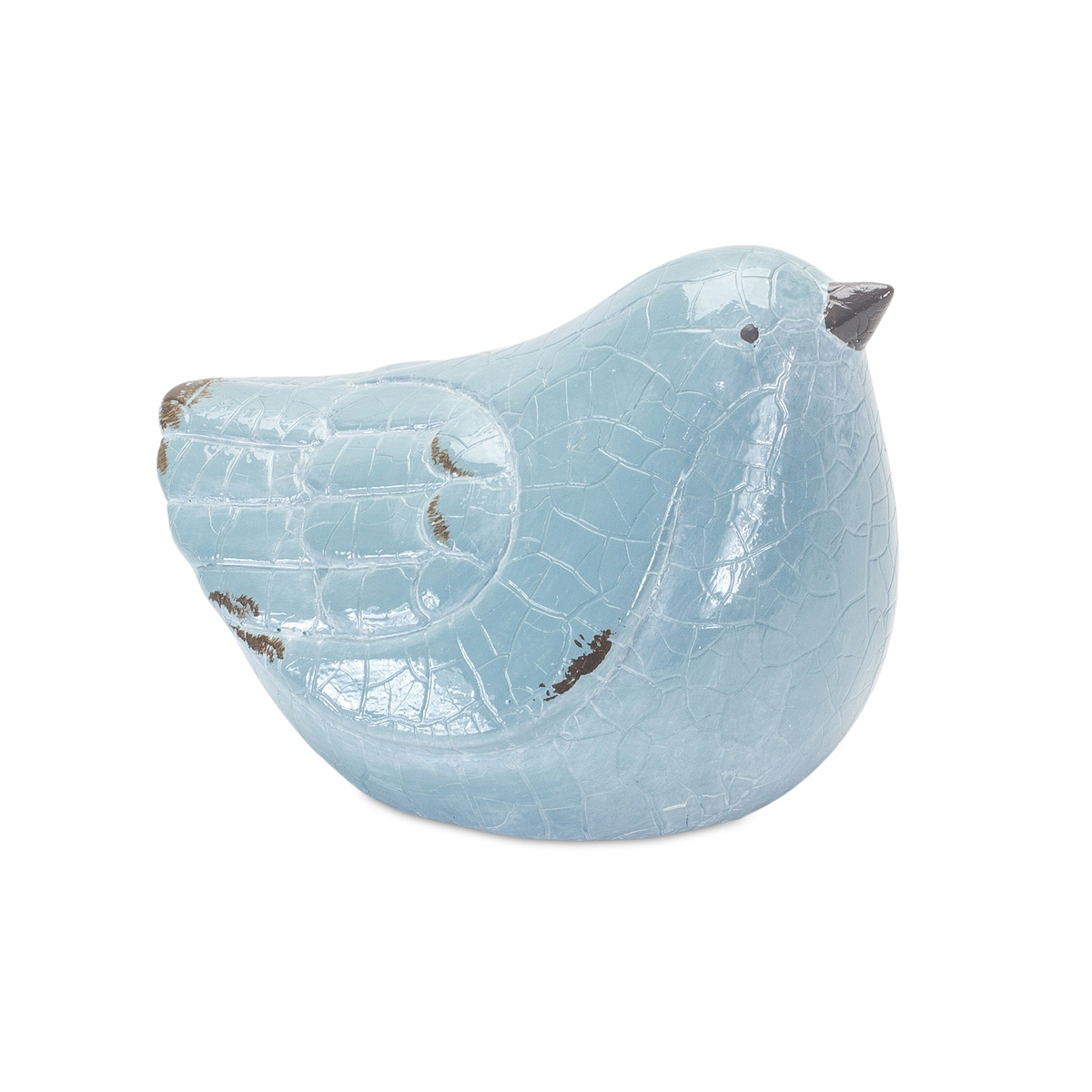 Cracked Terra Cotta Bird Figurine with Distressed Finish (Set of 4) -Ship Only