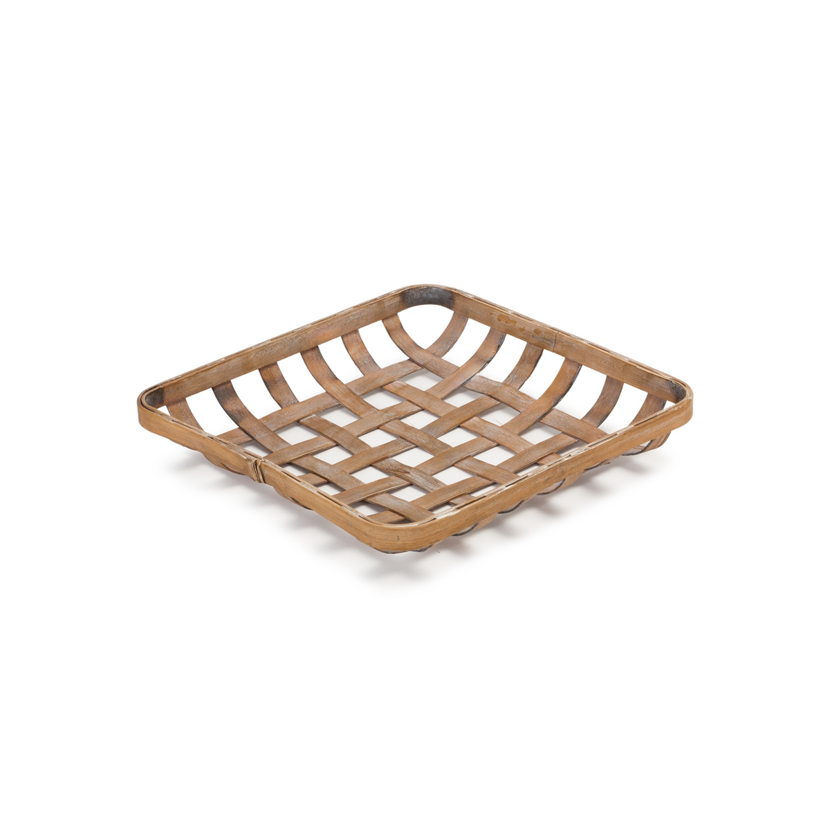 Square Bamboo Basket Tray (Set of 2) -Ship Only