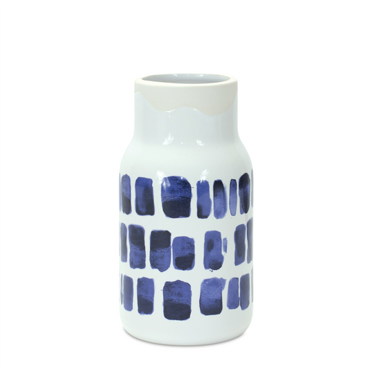Two-Tone Tie Dye Design Ceramic Vase (Set of 2) -Ship Only