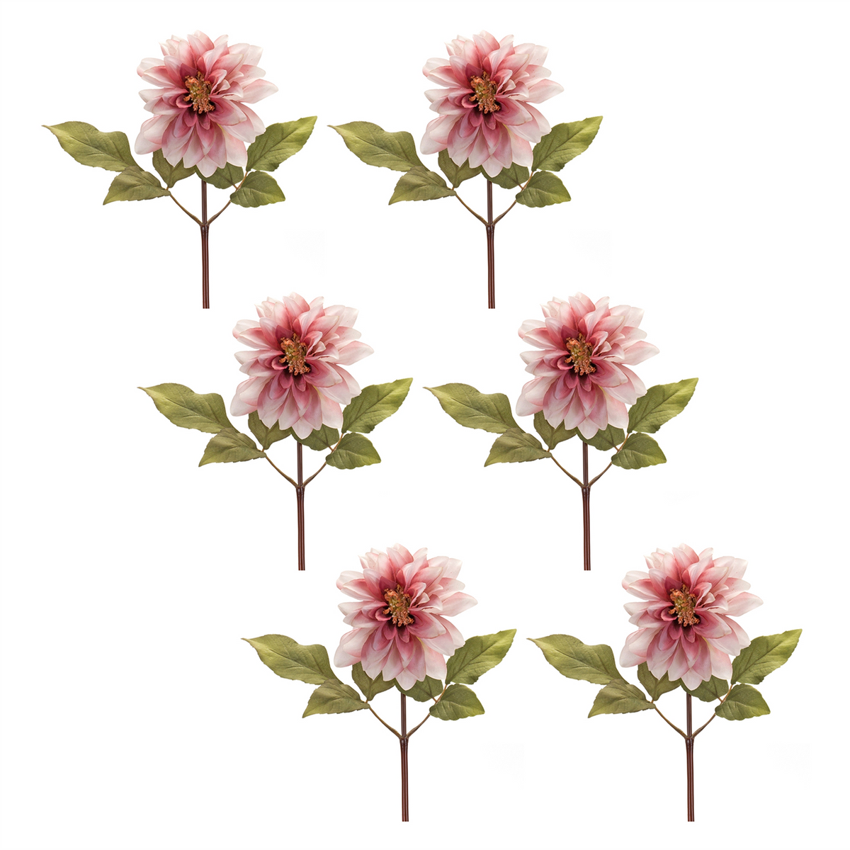 Blush Pink Dahlia Flower Stem (Set of 6) -Ship Only