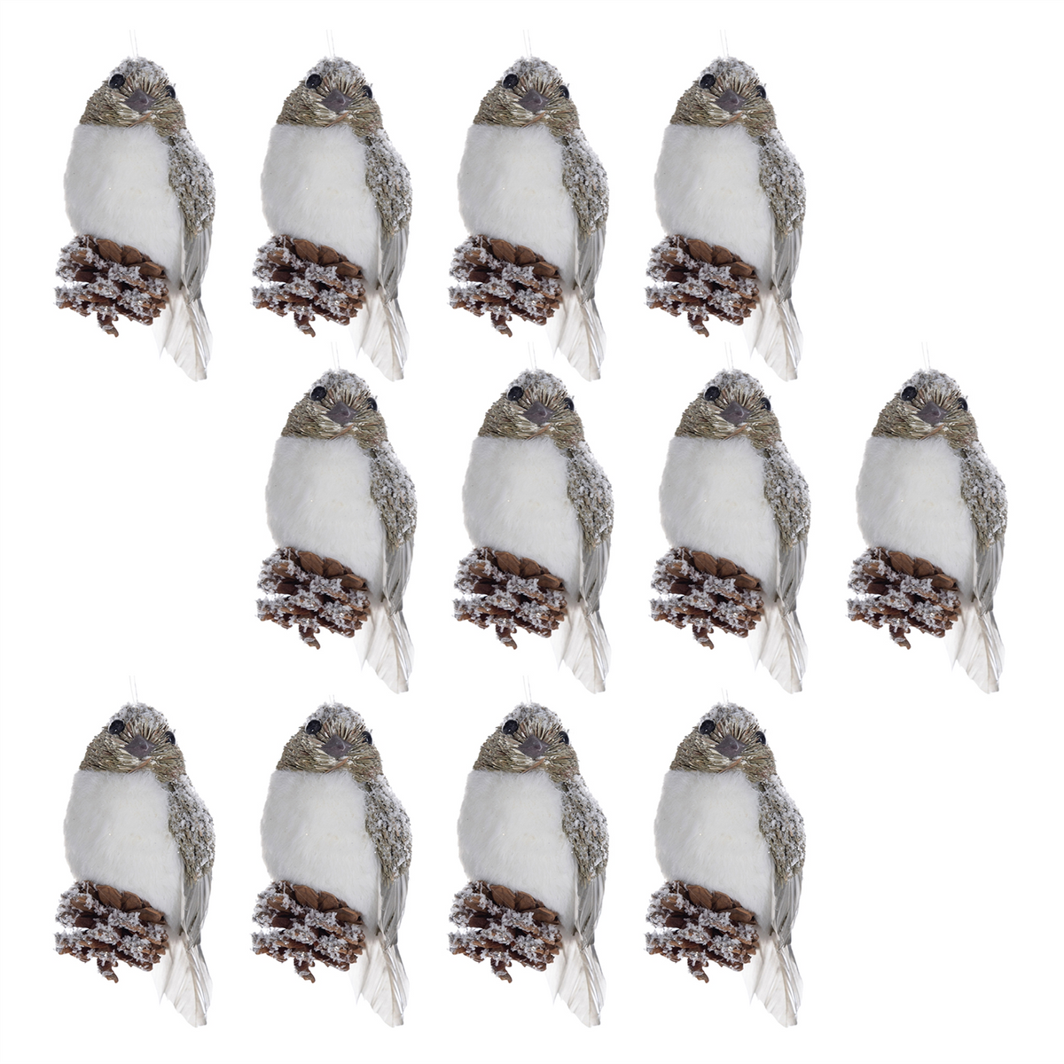 Bird (Set of 12) 5.75”H Foam/Sisal -Ship Only