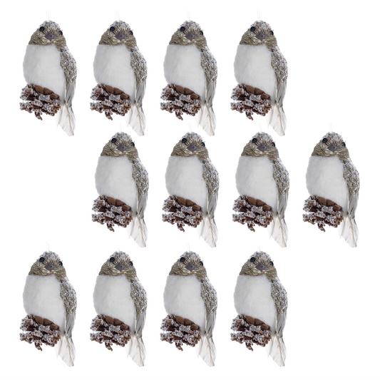 Bird (Set of 12) 5.75”H Foam/Sisal -Ship Only