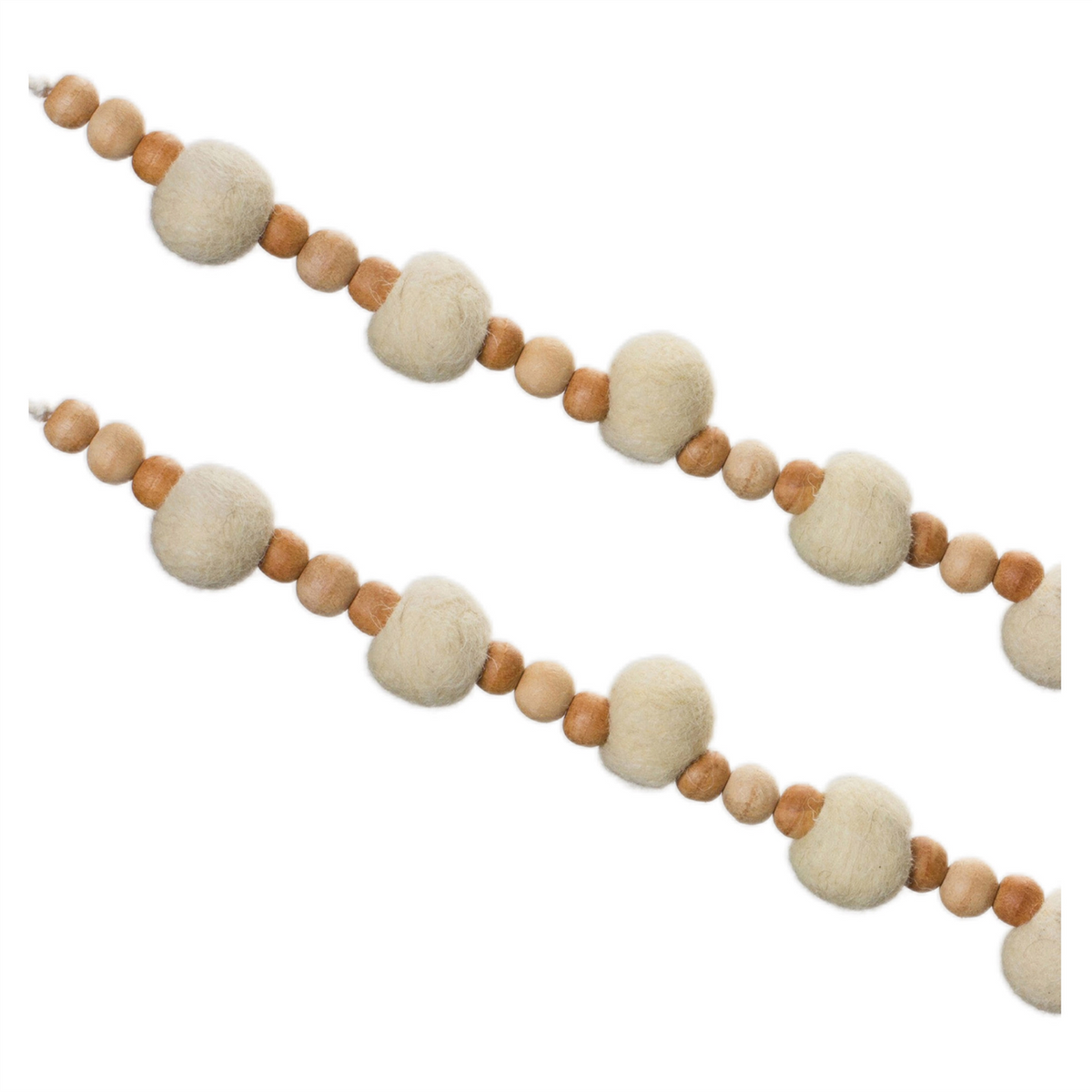 Wood Beaded String Garland (Set of 2) -Ship Only