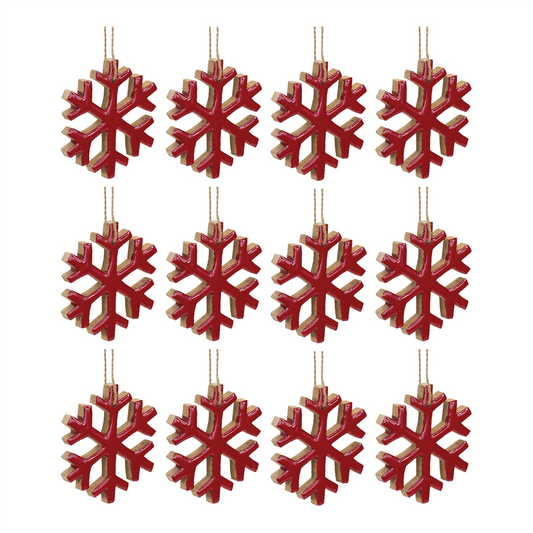 Wood Snowflake Ornament (Set of 12) -Ship Only