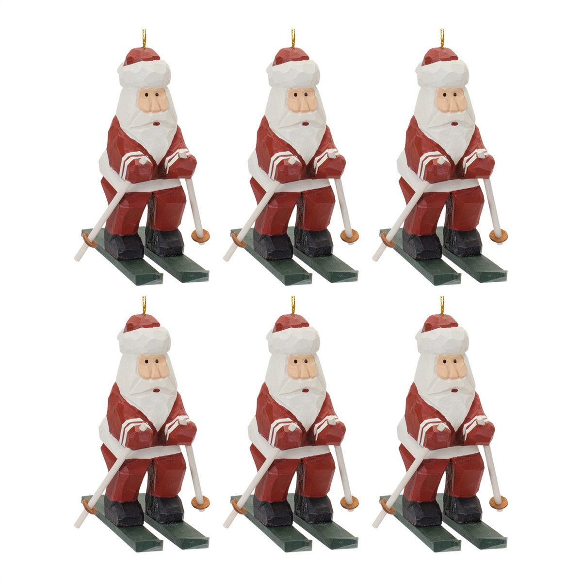 Santa on Skis Ornament (Set of 6) -Ship Only