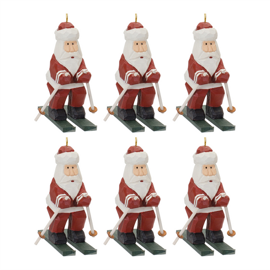 Santa on Skis Ornament (Set of 6) -Ship Only
