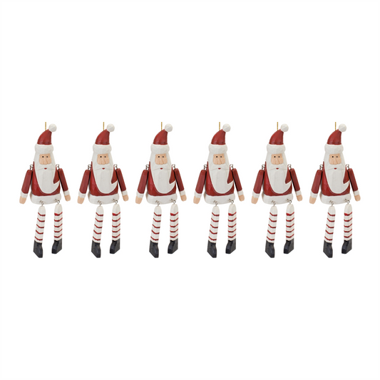 Dangle Santa Ornament (Set of 6) -Ship Only