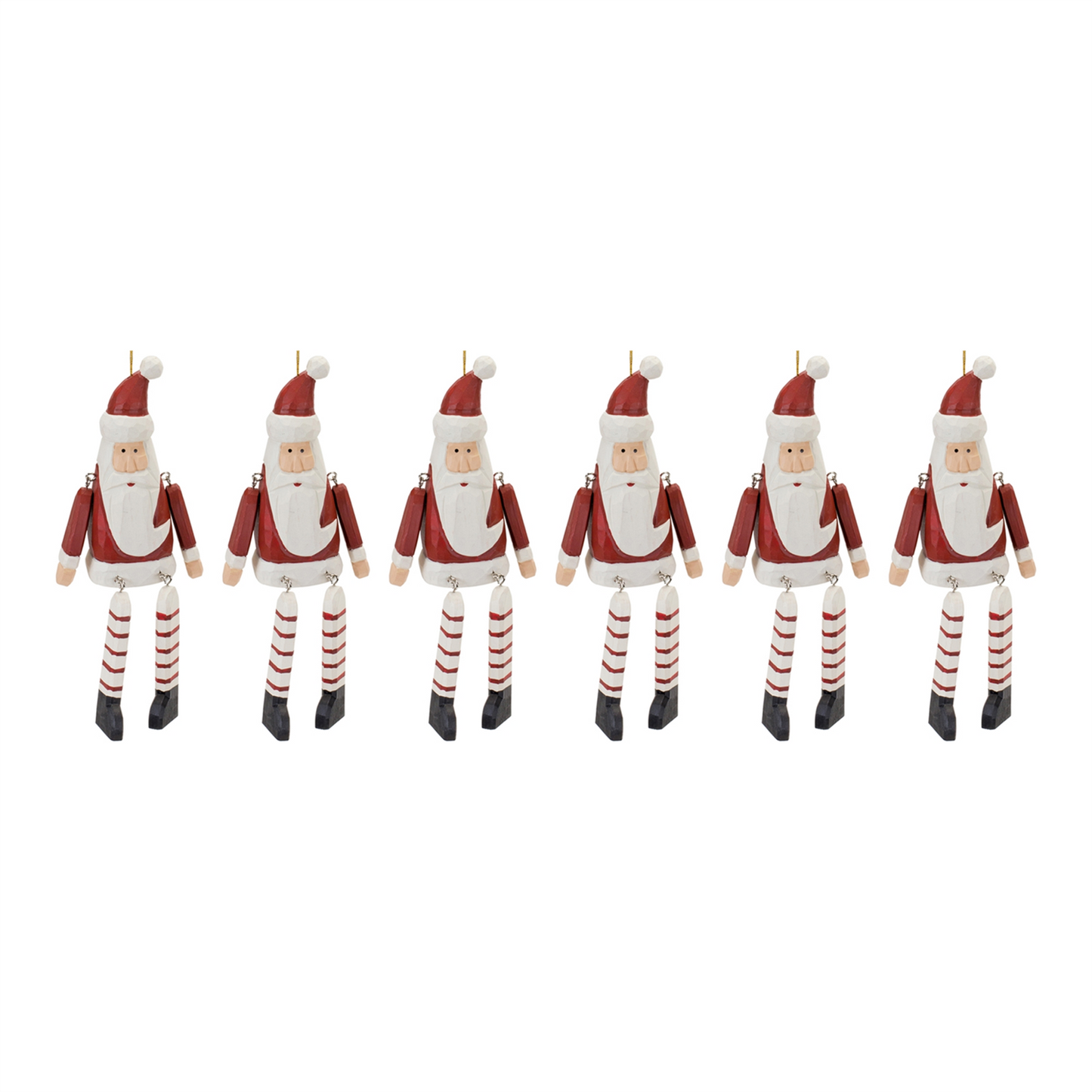 Dangle Santa Ornament (Set of 6) -Ship Only