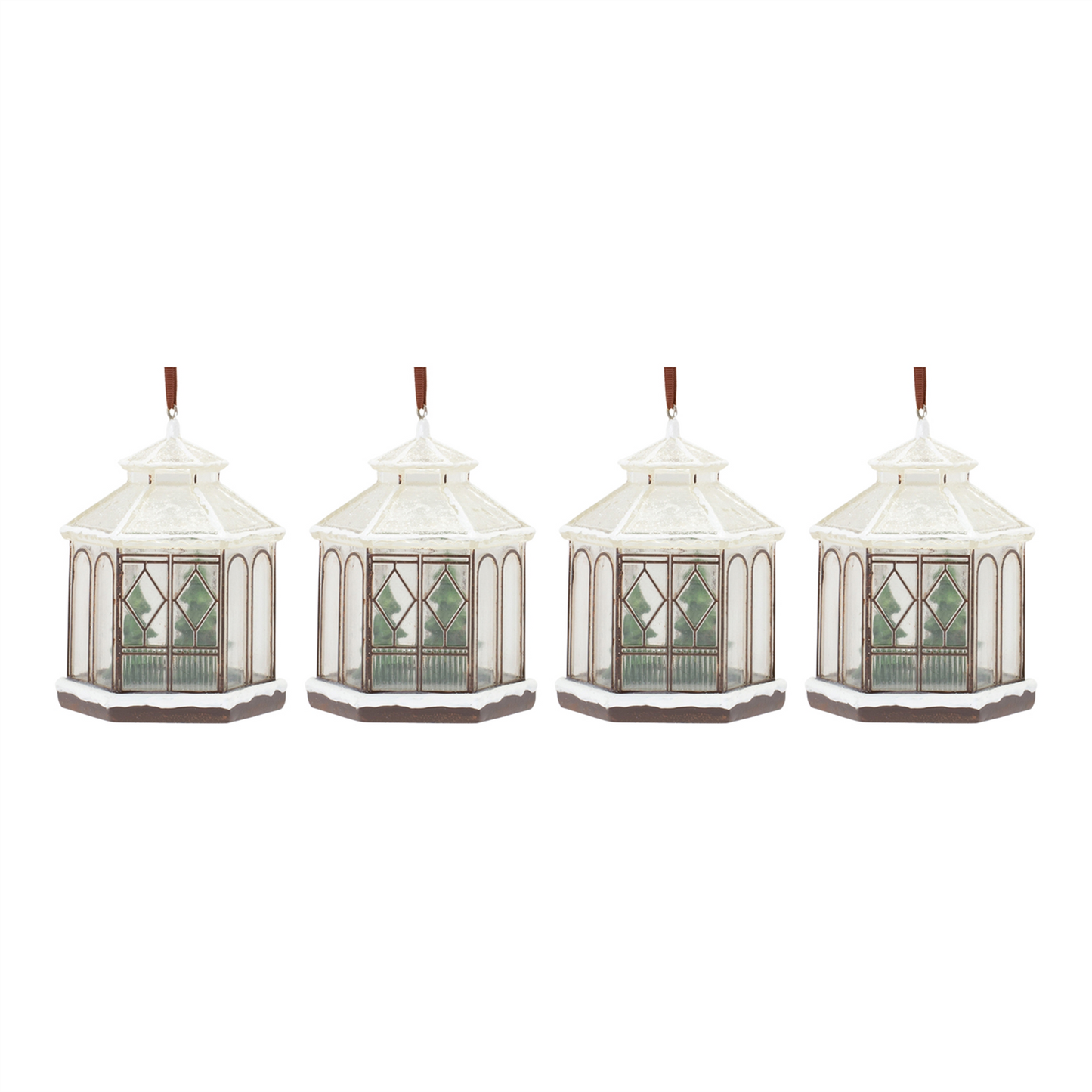 Winter Gazebo Ornament (Set of 4) -Ship Only