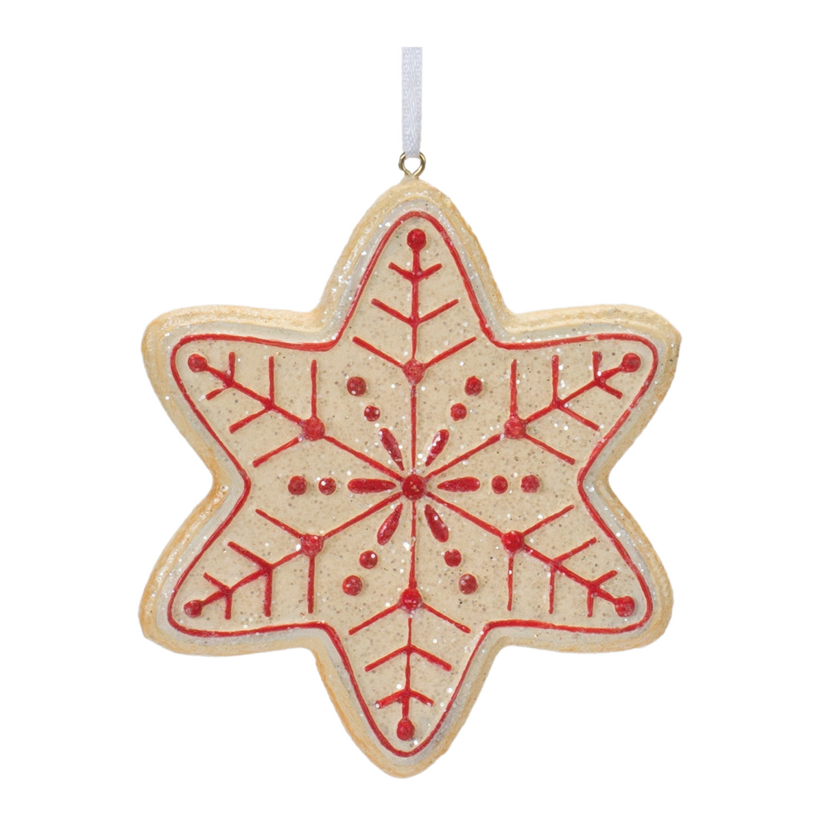 Gingerbread Snowflake Ornament (Set of 12) 4”H Resin -Ship Only