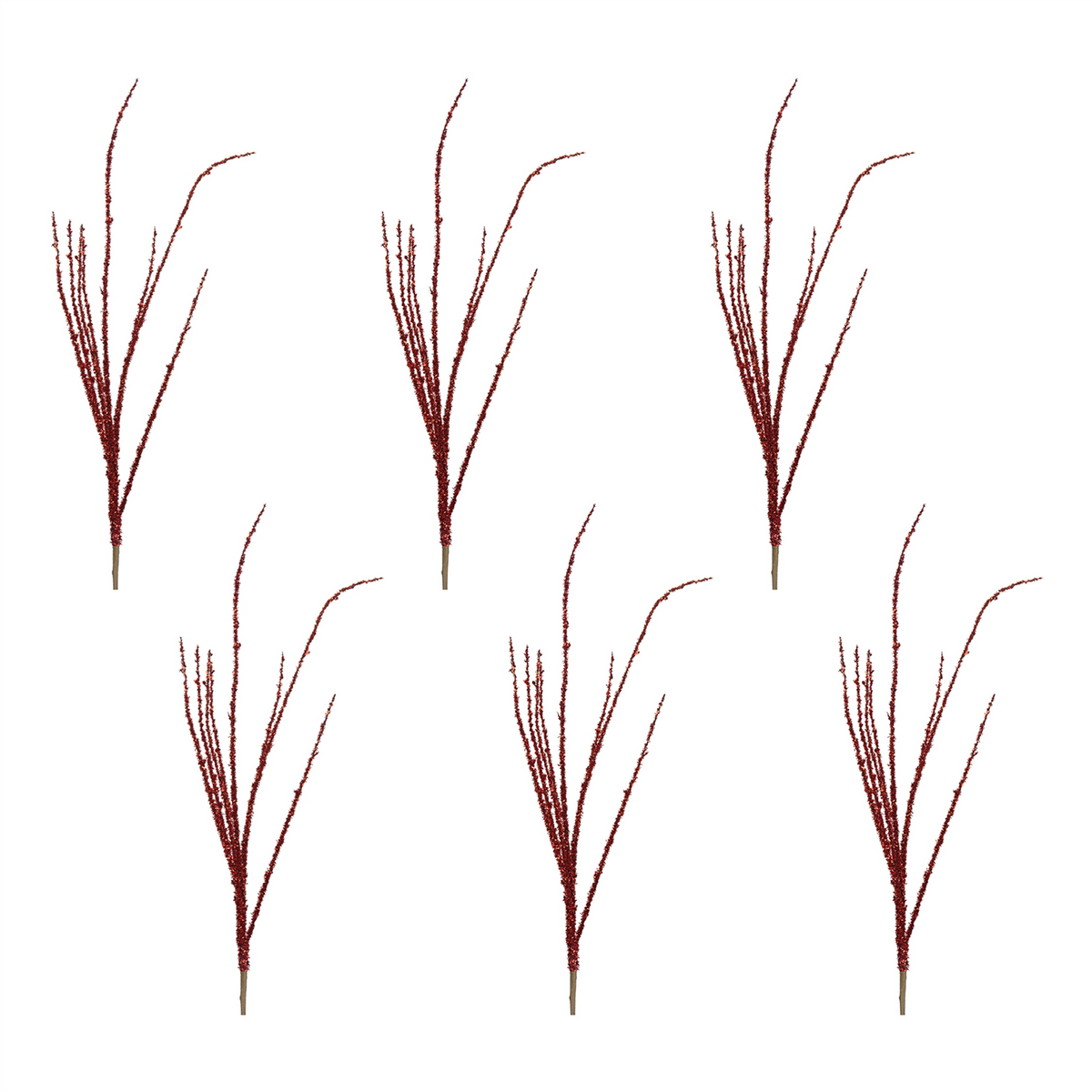 Red Tinsel Branch (Set of 6) -Ship Only