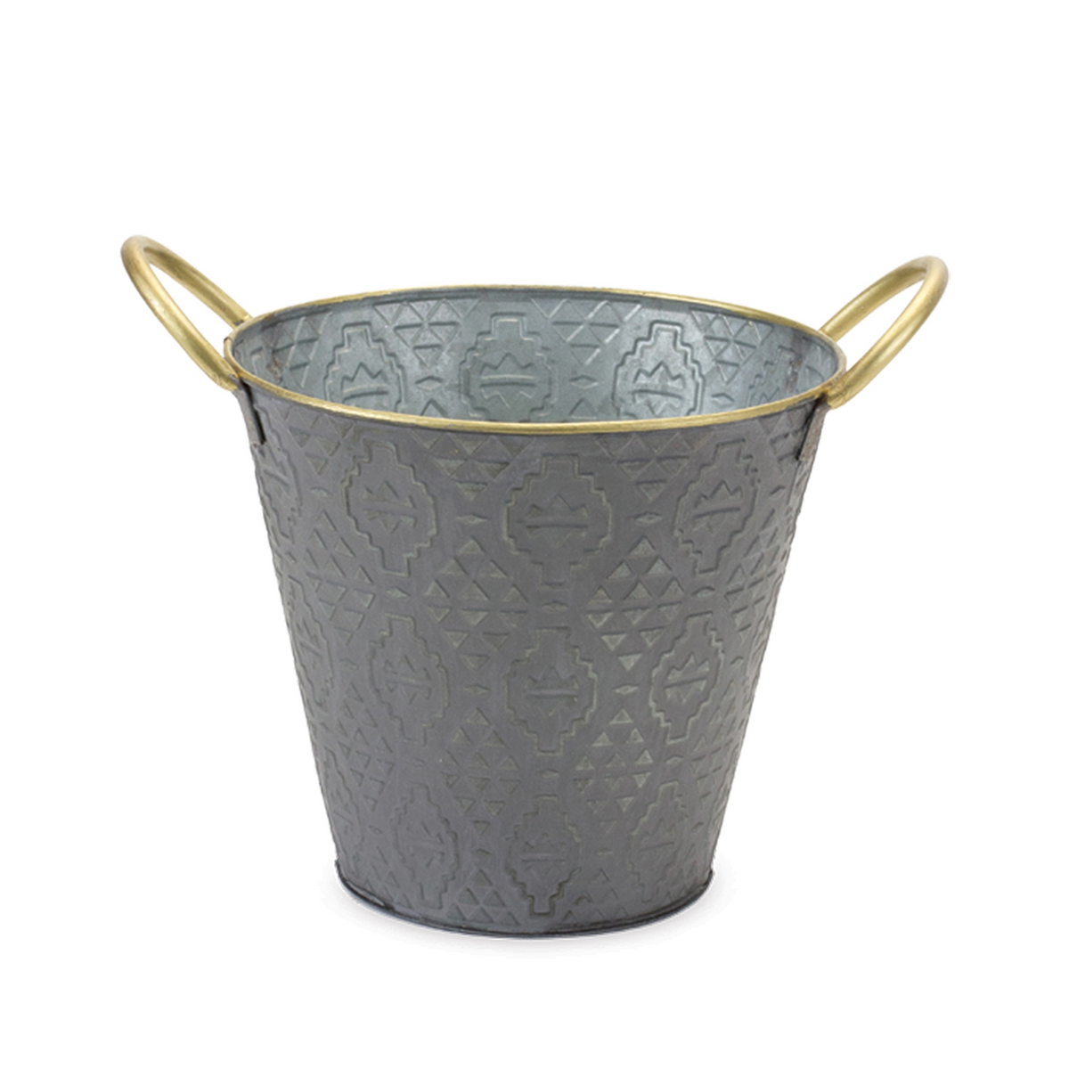Metal Aztec Pail Planter (Set of 3) -Ship Only