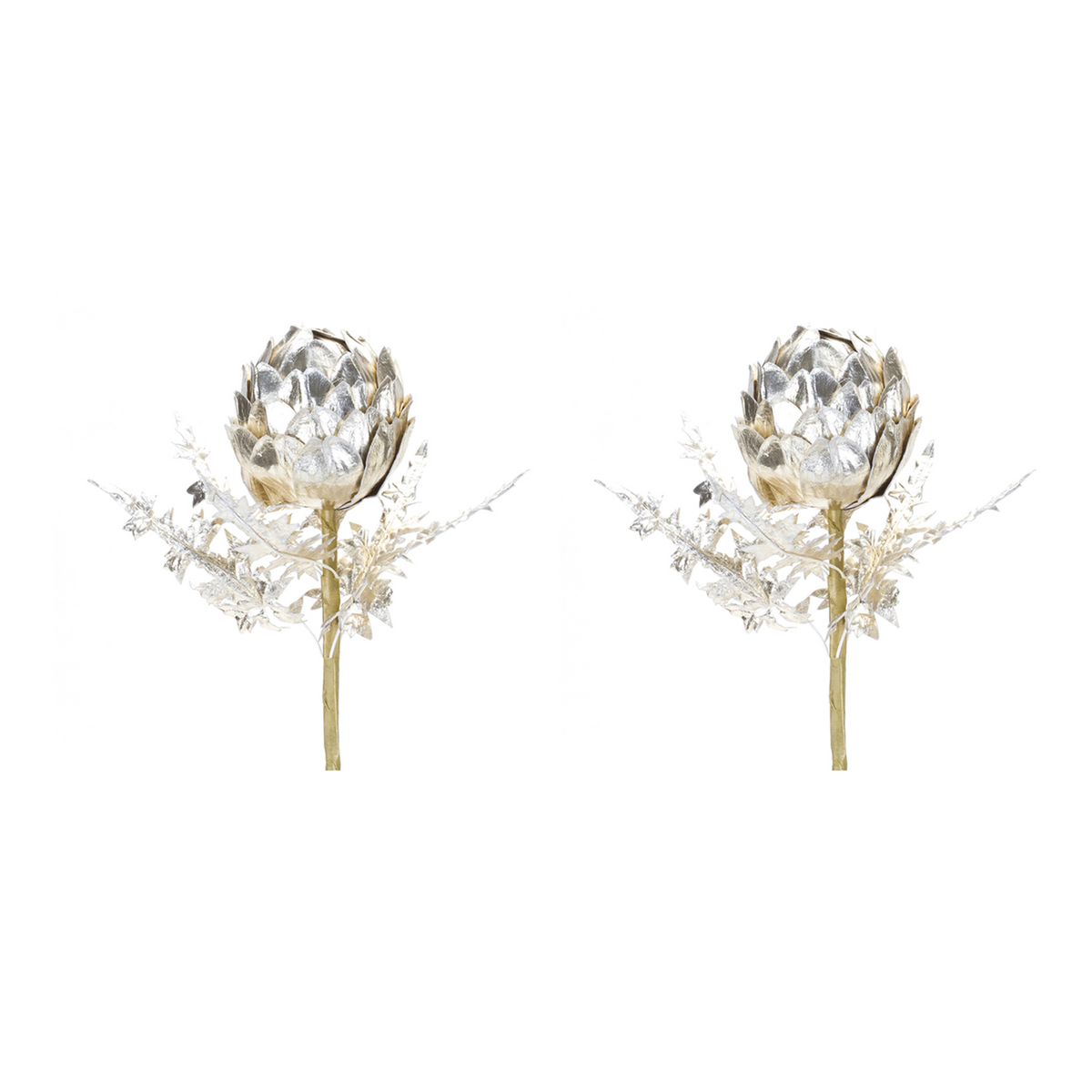 Metallic Artichoke Stem (Set of 2) -Ship Only