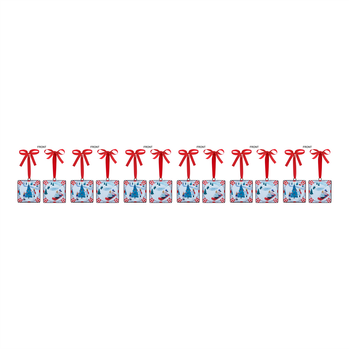 Sledding and Christmas Tree Ornament (Set of 12) -Ship Only