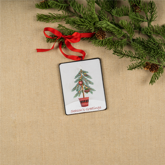 Seasons Greetings Pine Tree Ornament (Set of 12) -Ship Only