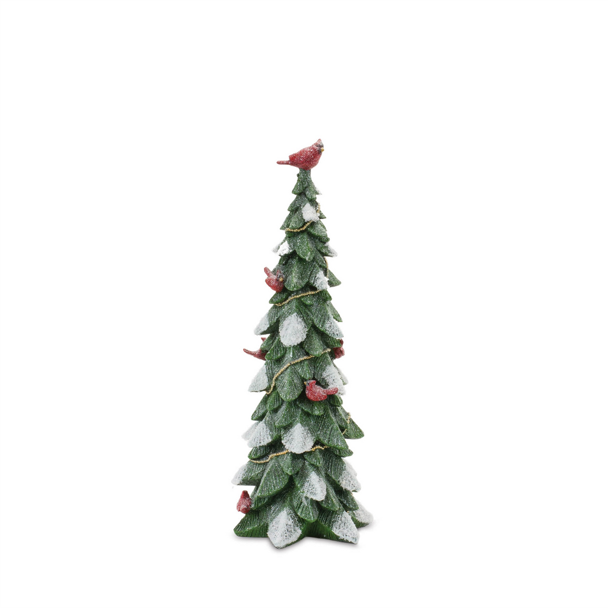 Frosted Cardinal Pine Tree (Set of 3) -Ship Only
