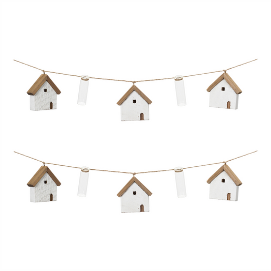 House and Tube Vase String Garland (Set of 2) -Ship Only
