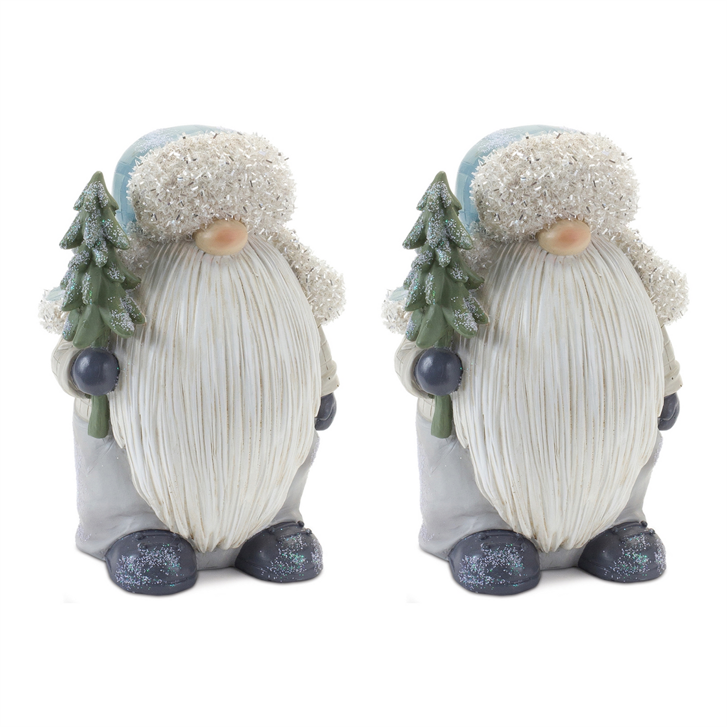 Gnome with Pine Tree Figurine (Set of 2) -Ship Only