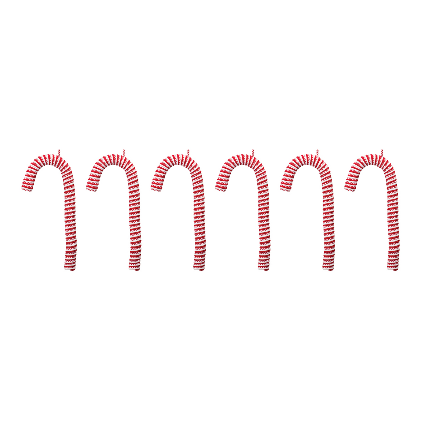 Fabric Candy Cane Ornament (Set of 6) -Ship Only