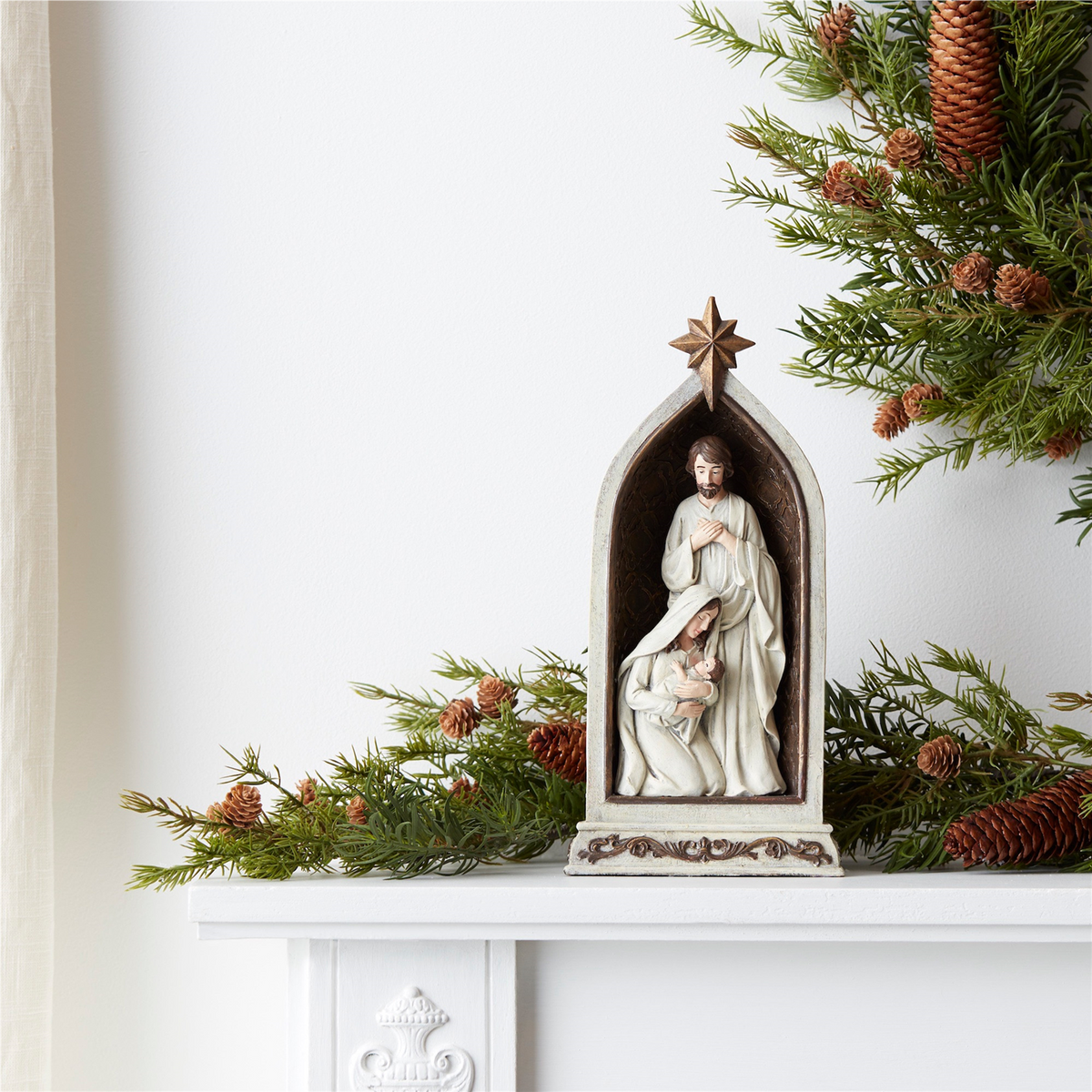 Holy Family in Arch (Set of 2) 12.5”H Resin