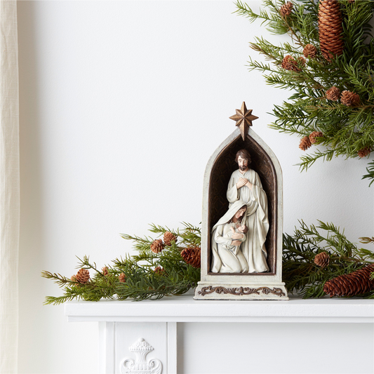 Holy Family in Arch (Set of 2) 12.5”H Resin -Ship Only