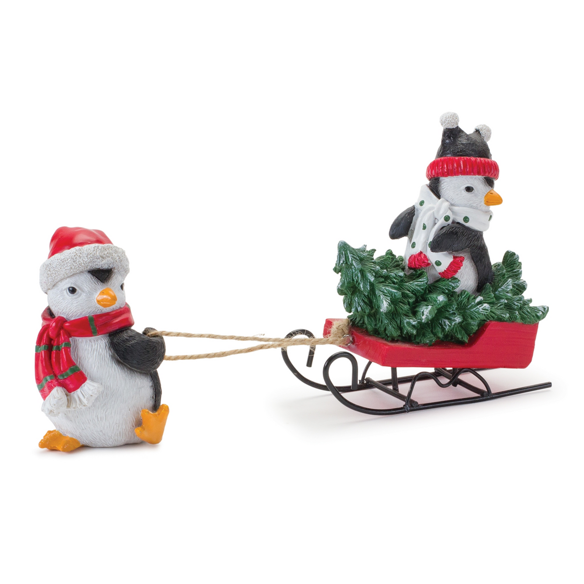 Playful Penguins with Sled Figurine (Set of 2) -Ship Only