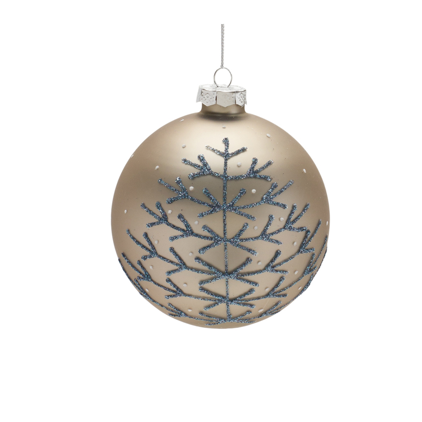 Champagne Glittered Ball Ornament (Set of 6) -Ship Only