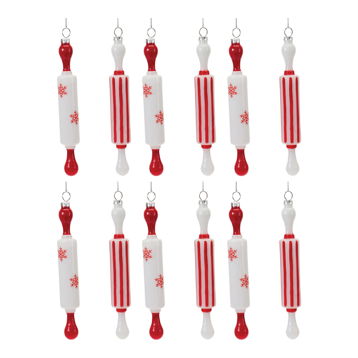 Glass Rolling Pin Ornament (Set of 12) -Ship Only