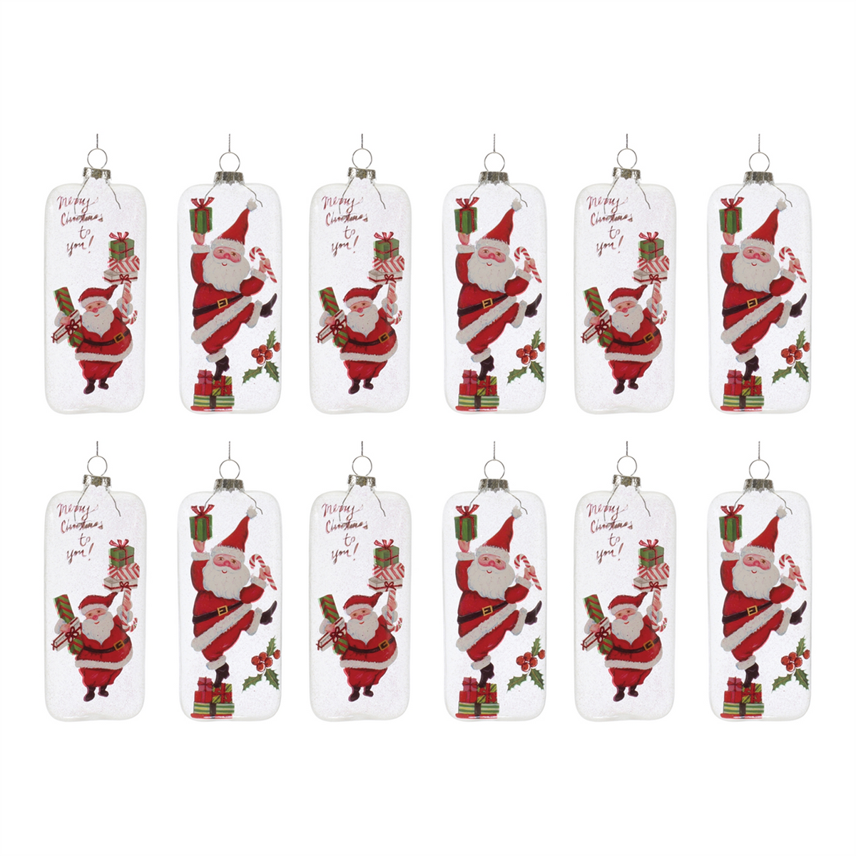 Whimsical Santa Ornament (Set of 12) -Ship Only