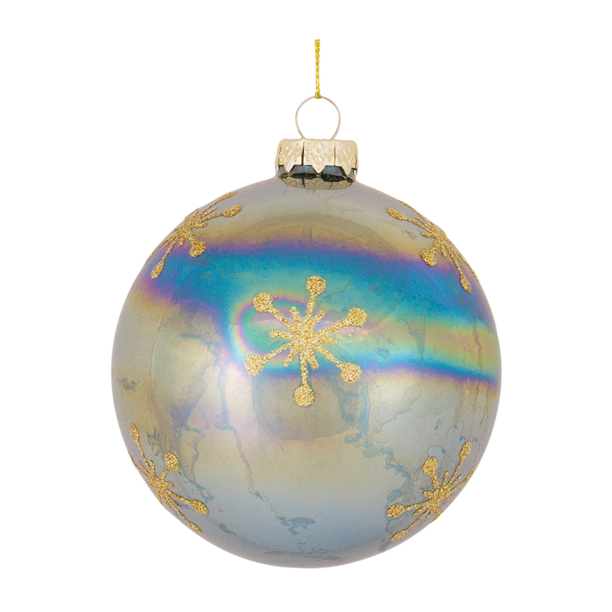 Irredescent Glass Snowflake Ornament (Set of 6) -Ship Only