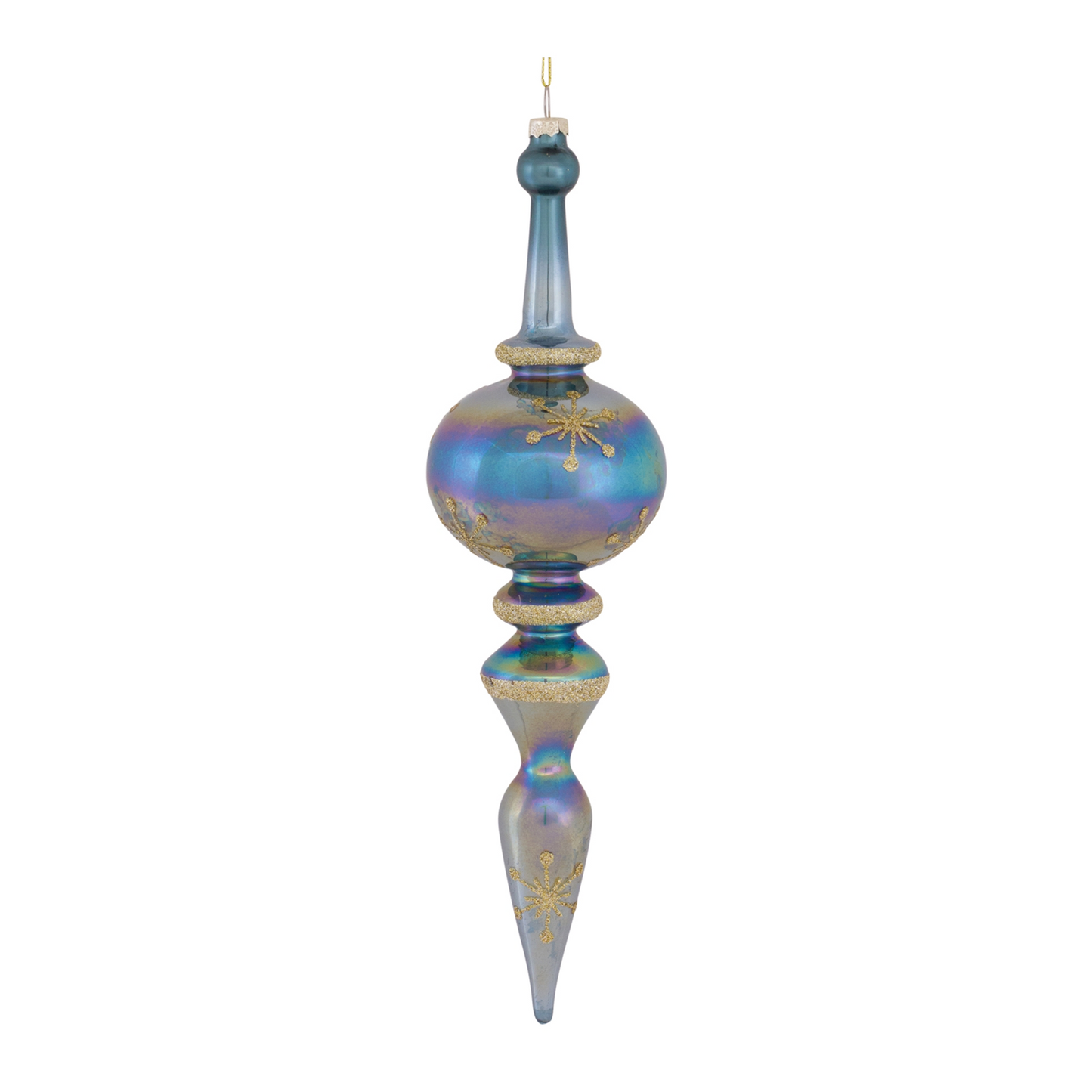Irredescent Glass Finial Drop Ornament (Set of 6) -Ship Only