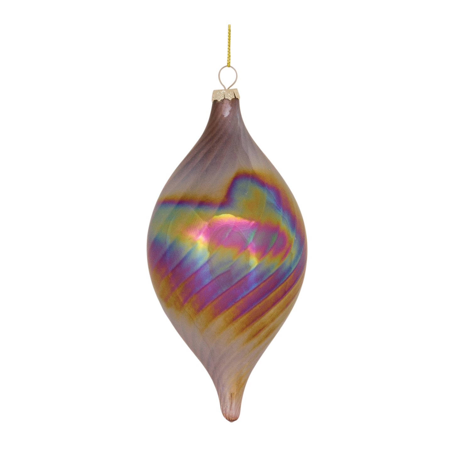 Irredescent Glass Swirl Ornament (Set of 6) -Ship Only