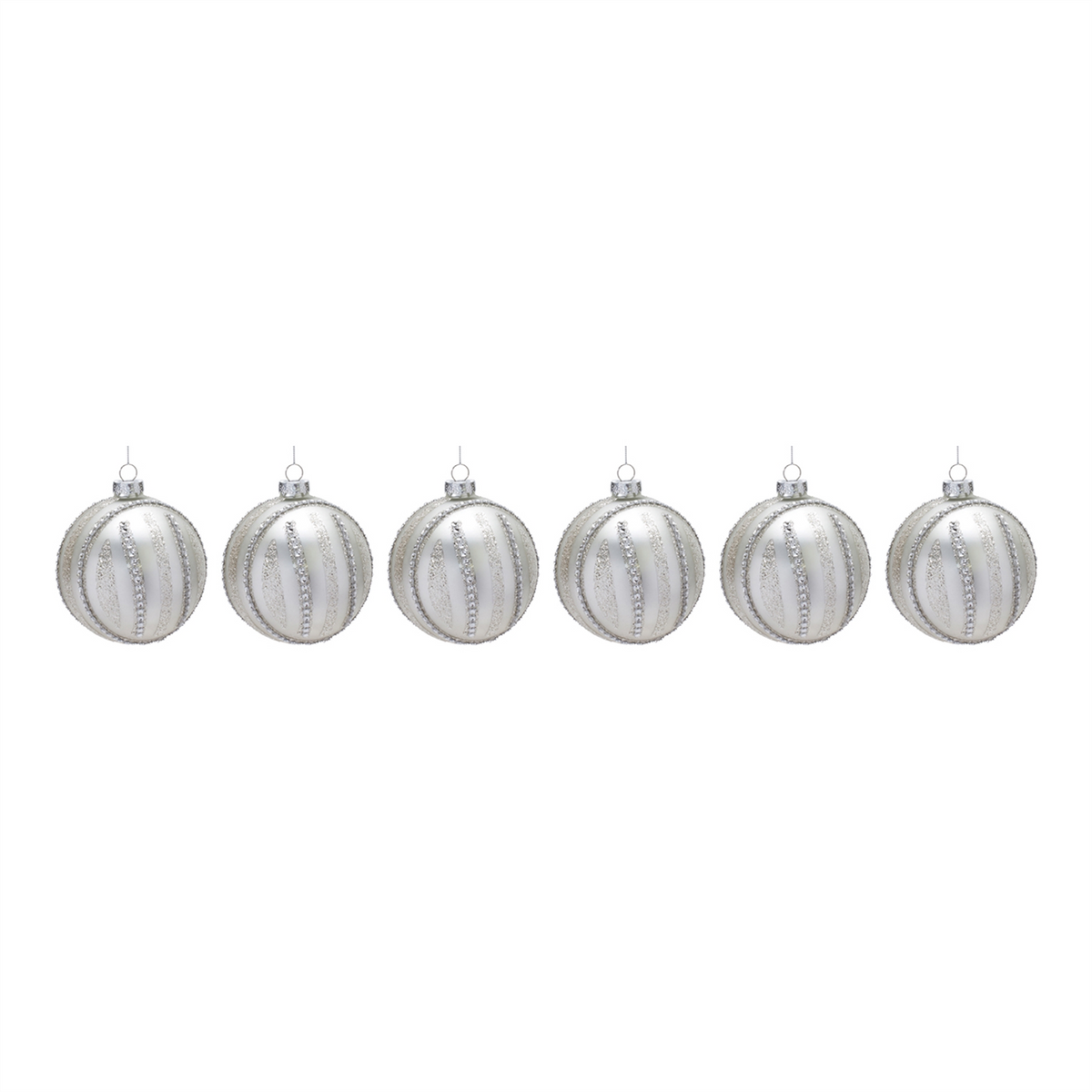 Jeweled Glass Ball Ornament (Set of 6) -Ship Only