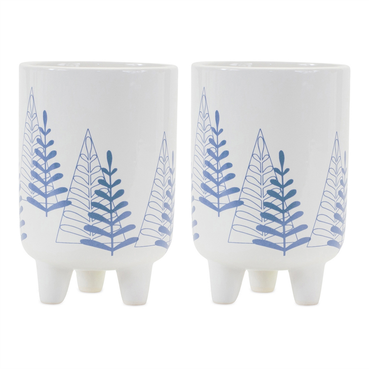Modern Pine Tree Planter with Legs (Set of 2) -Ship Only