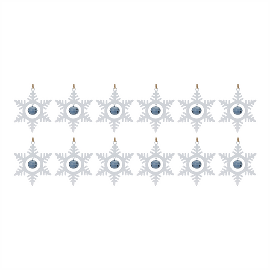 Metal Snowflake with Bell Ornament (Set of 12) -Ship Only