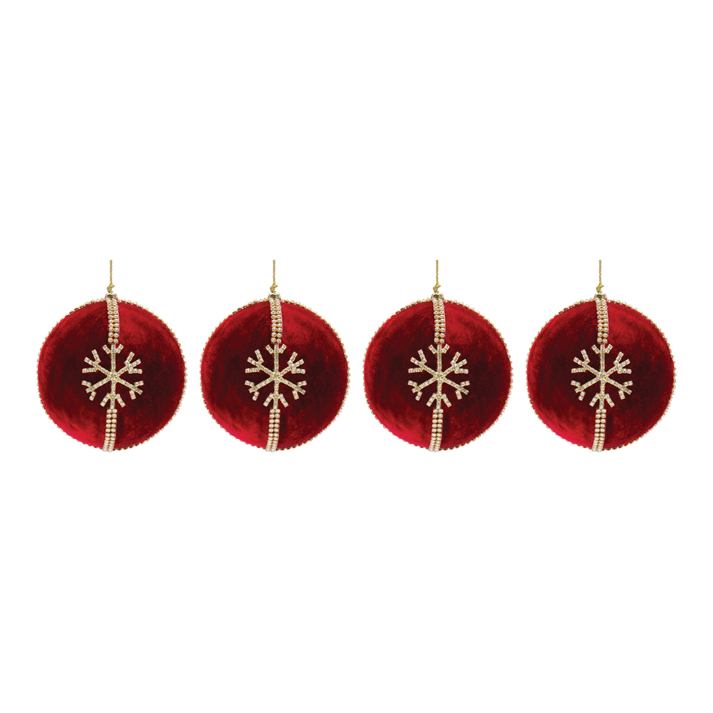 Jeweled Snowflake Ball Ornament (Set of 4) -Ship Only