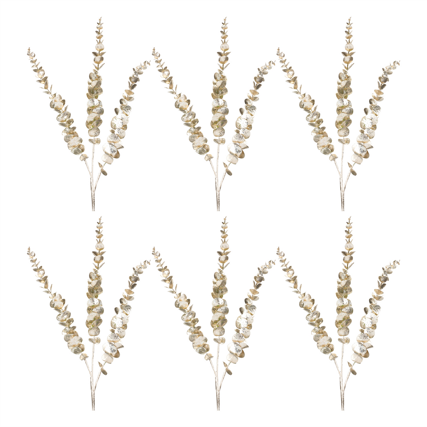 Glittered Eucalyptus Spray (Set of 6) -Ship Only