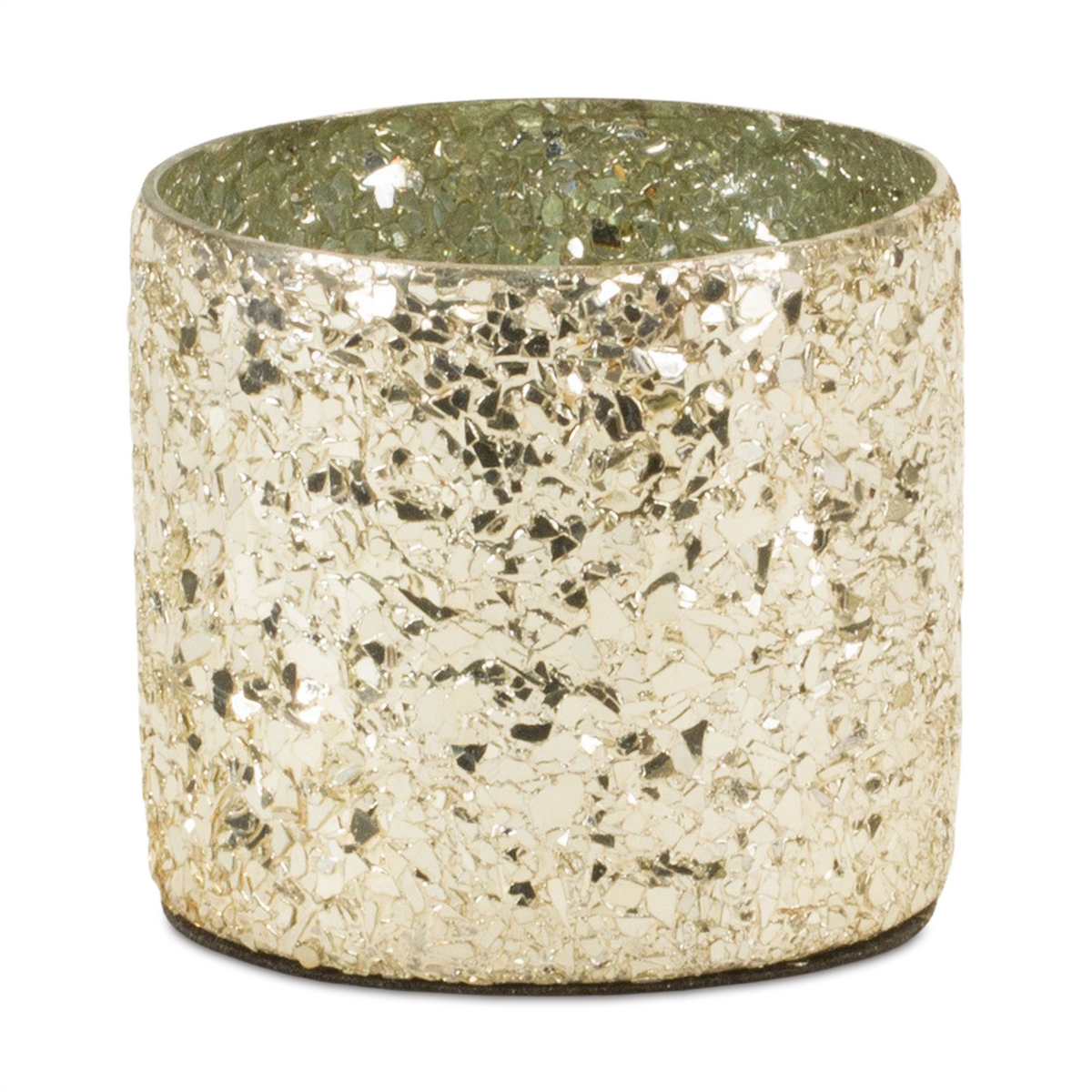 Gold Mosaic Glass Candle Holder (Set of 2) -Ship Only