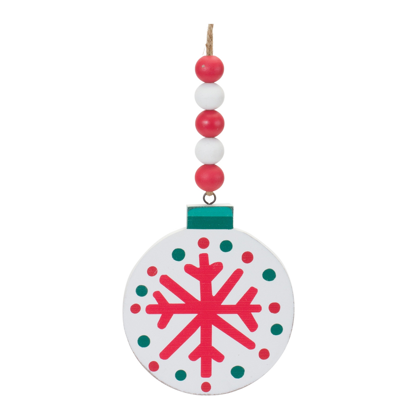 Wood Beaded Snowflake Ornament (Set of 12) -Ship Only