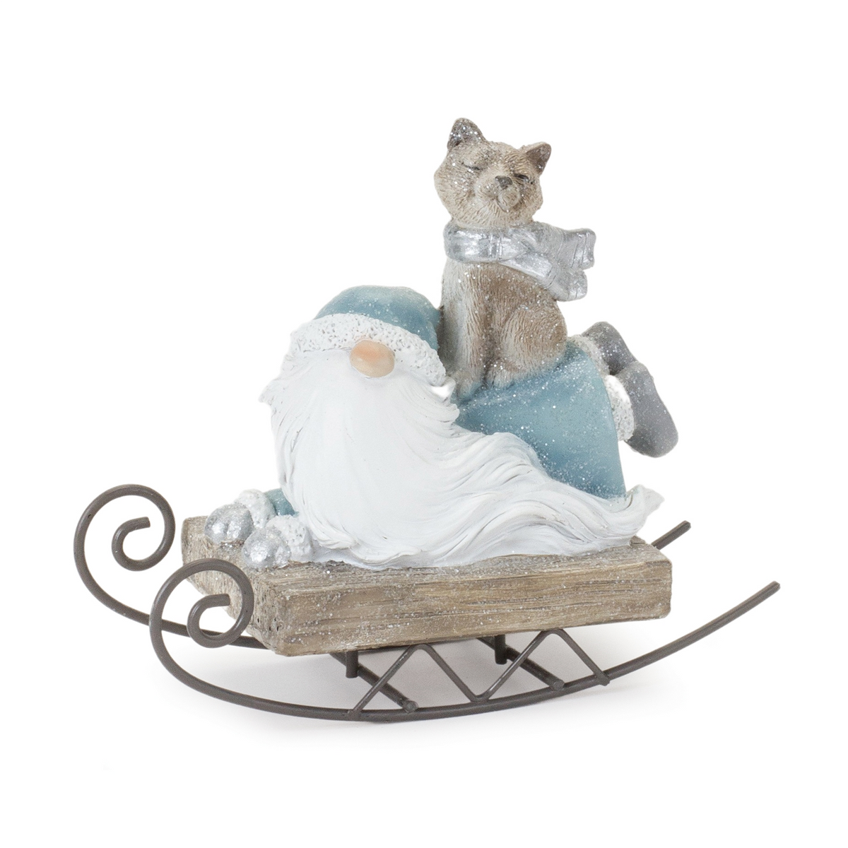 Gnome on Sled Figurine (Set of 2) -Ship Only