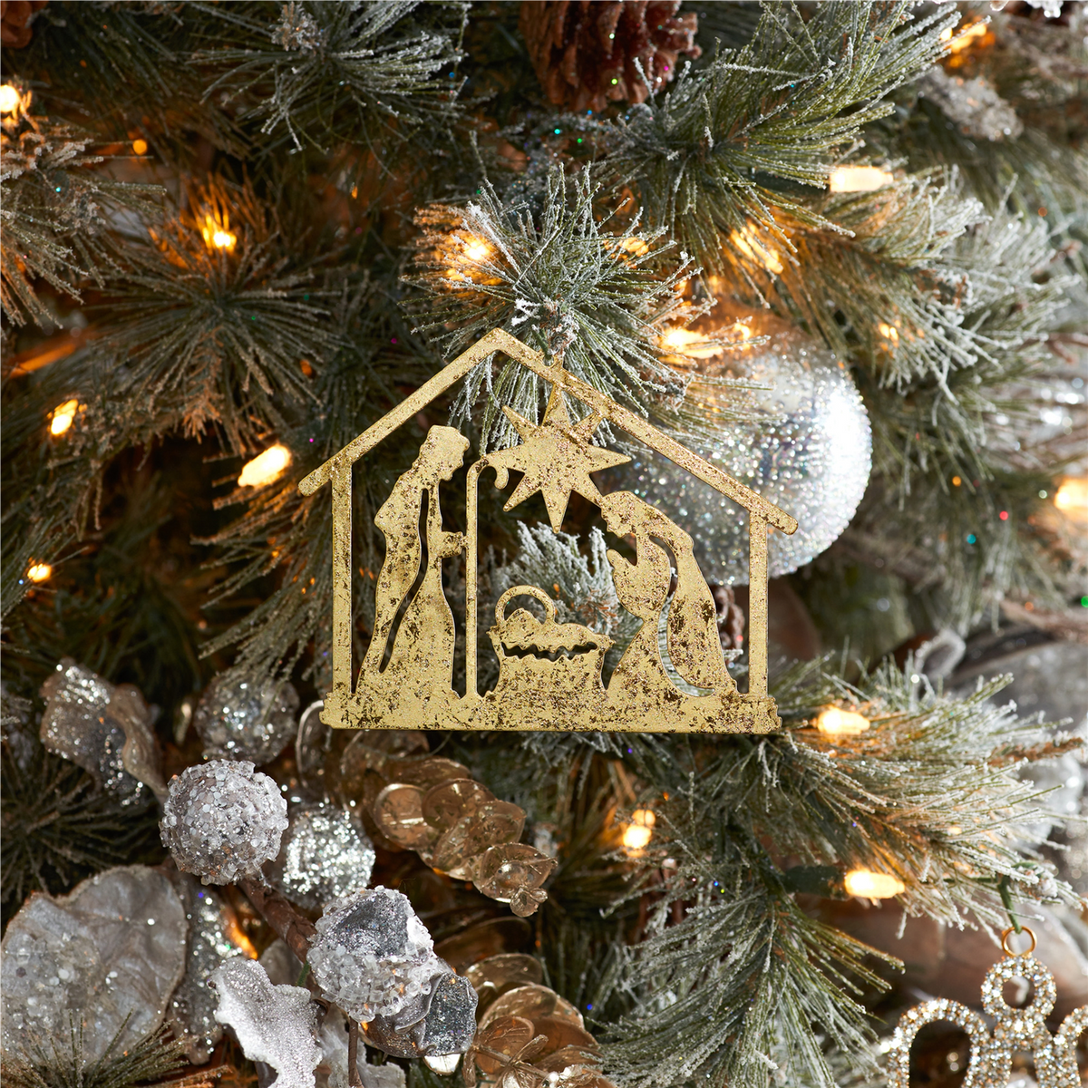 Holy Family Ornament (Set of 12) 4.25”H Metal -Ship Only