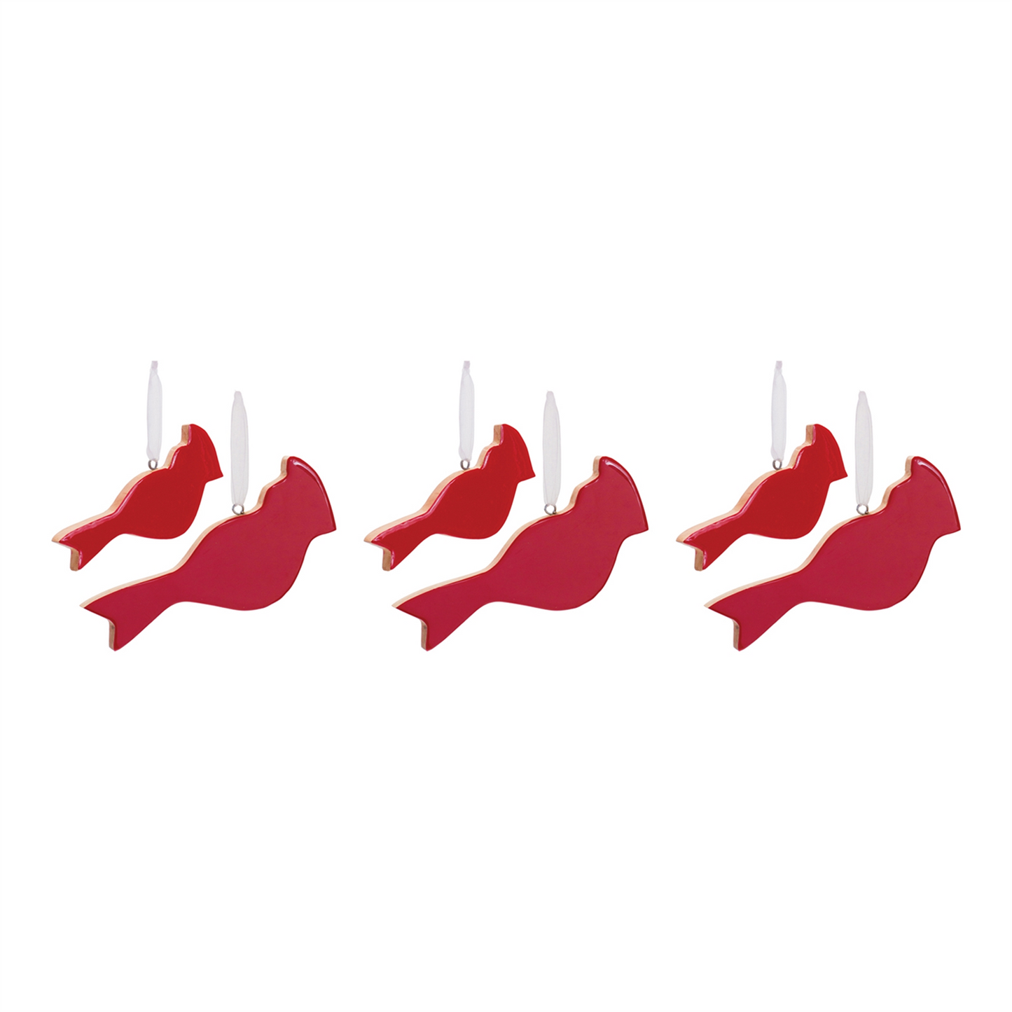 Glass Cardinal Bird Ornament (Set of 6) -Ship Only