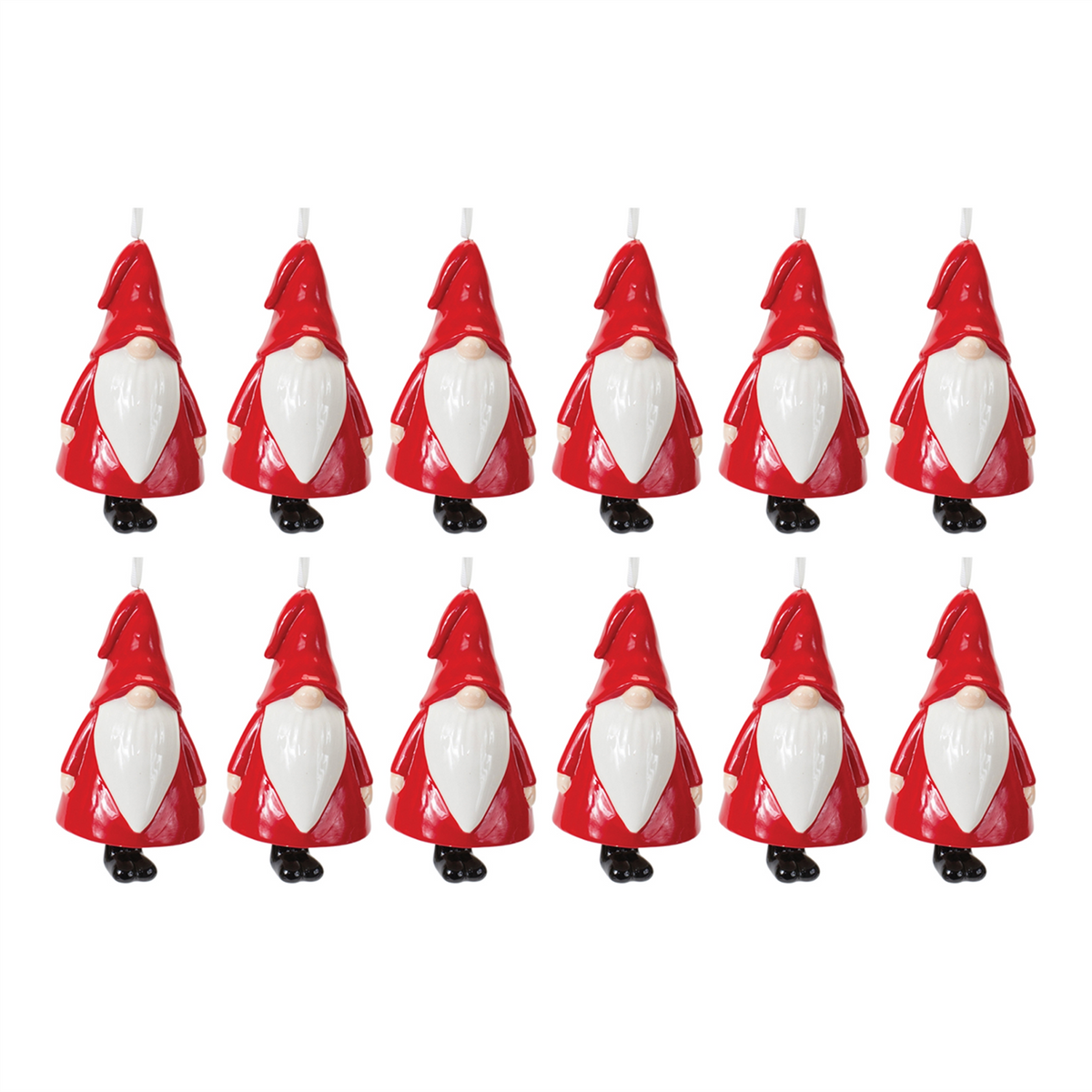 Ceramic Gnome Bell Ornament (Set of 12) -Ship Only