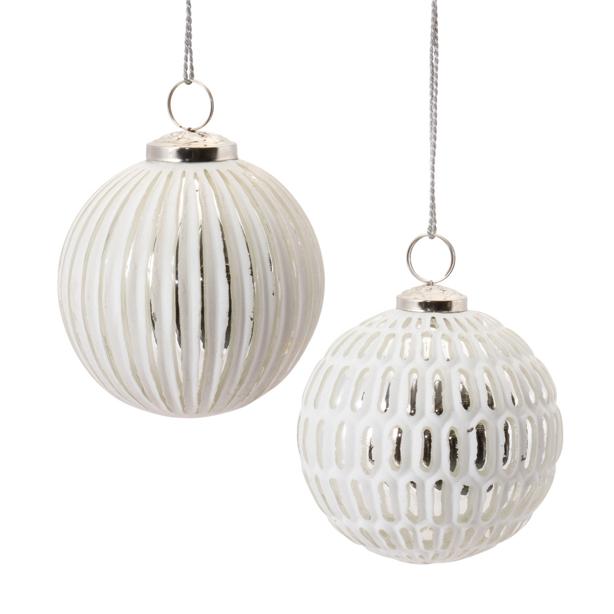 Frosted Glass Ball Ornament (Set of 6) -Ship Only