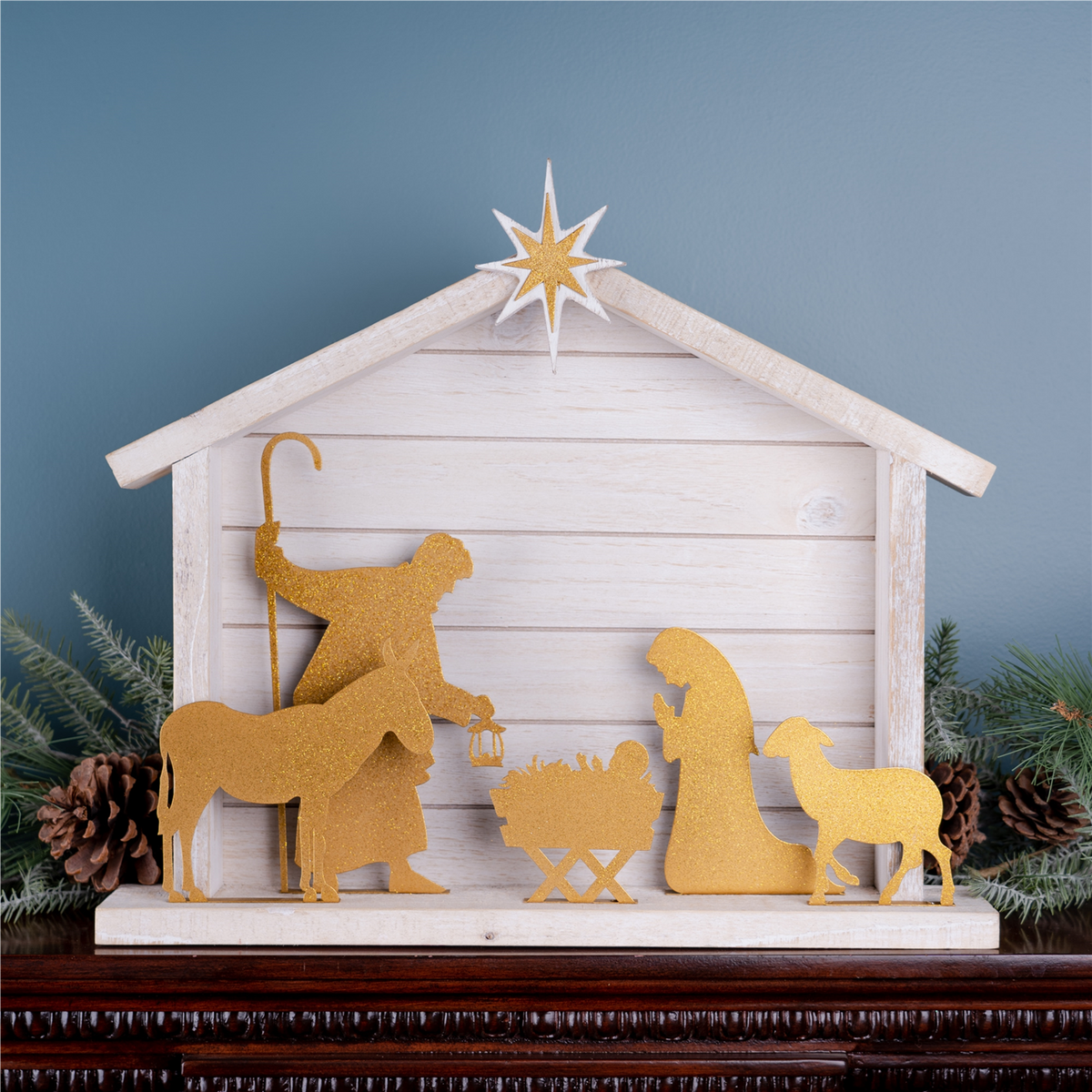 Cut Out Metal Nativity Scene 17.75"L -Ship Only